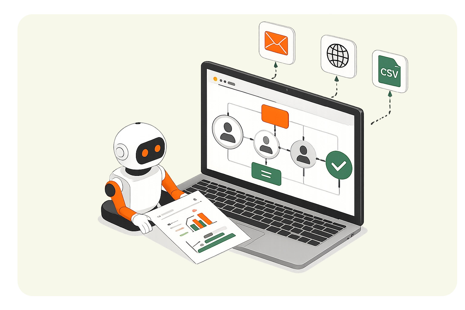 ロボットによる業務自動化のイメージ図